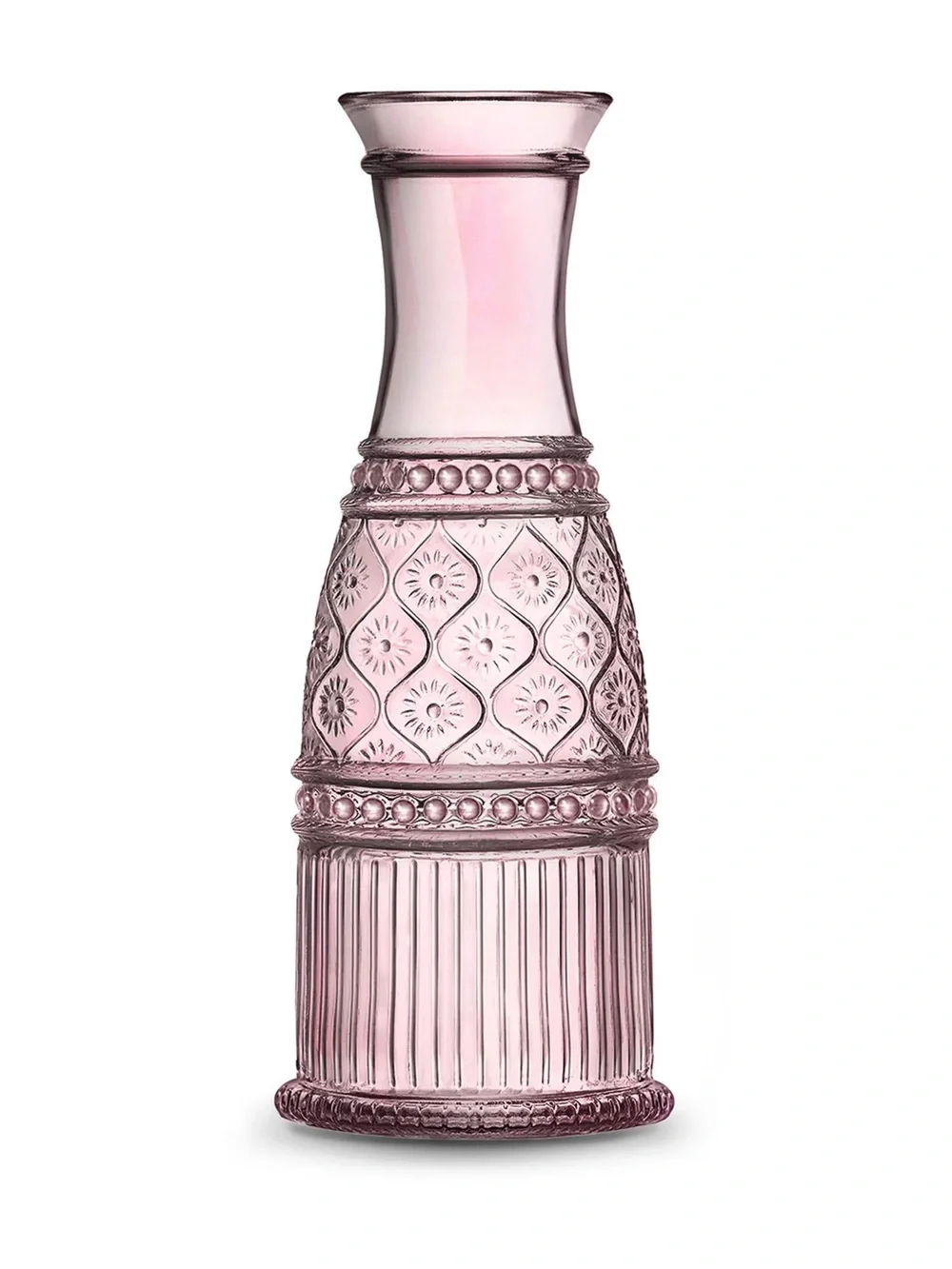 Godinger Rose Pink Patterned Crystal Carafe